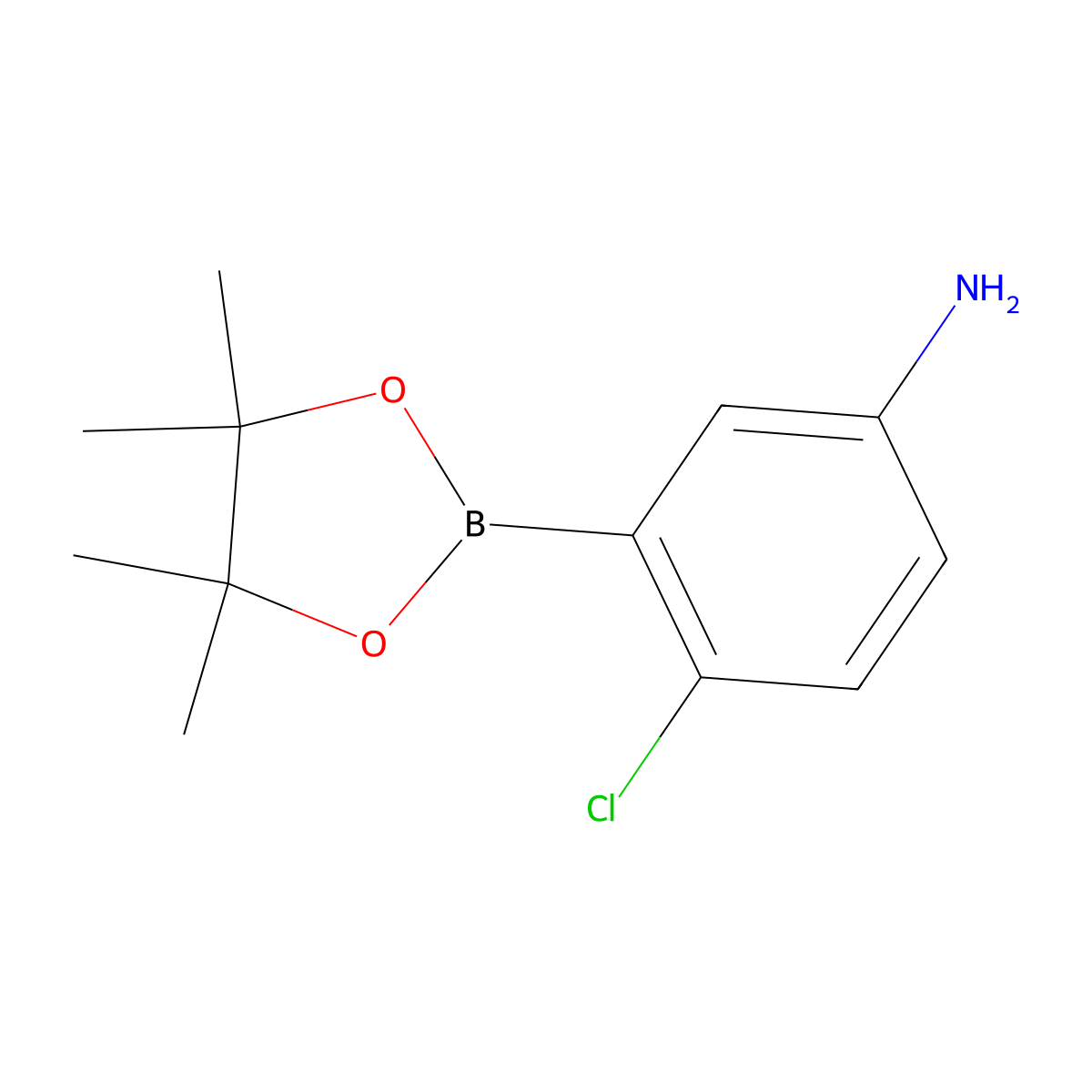 4-Chloro-3-(4,4,5,5-tetramethyl-1,3,2-dioxaborolan-2-yl)aniline molecular structure, CAS 1350842-61-3