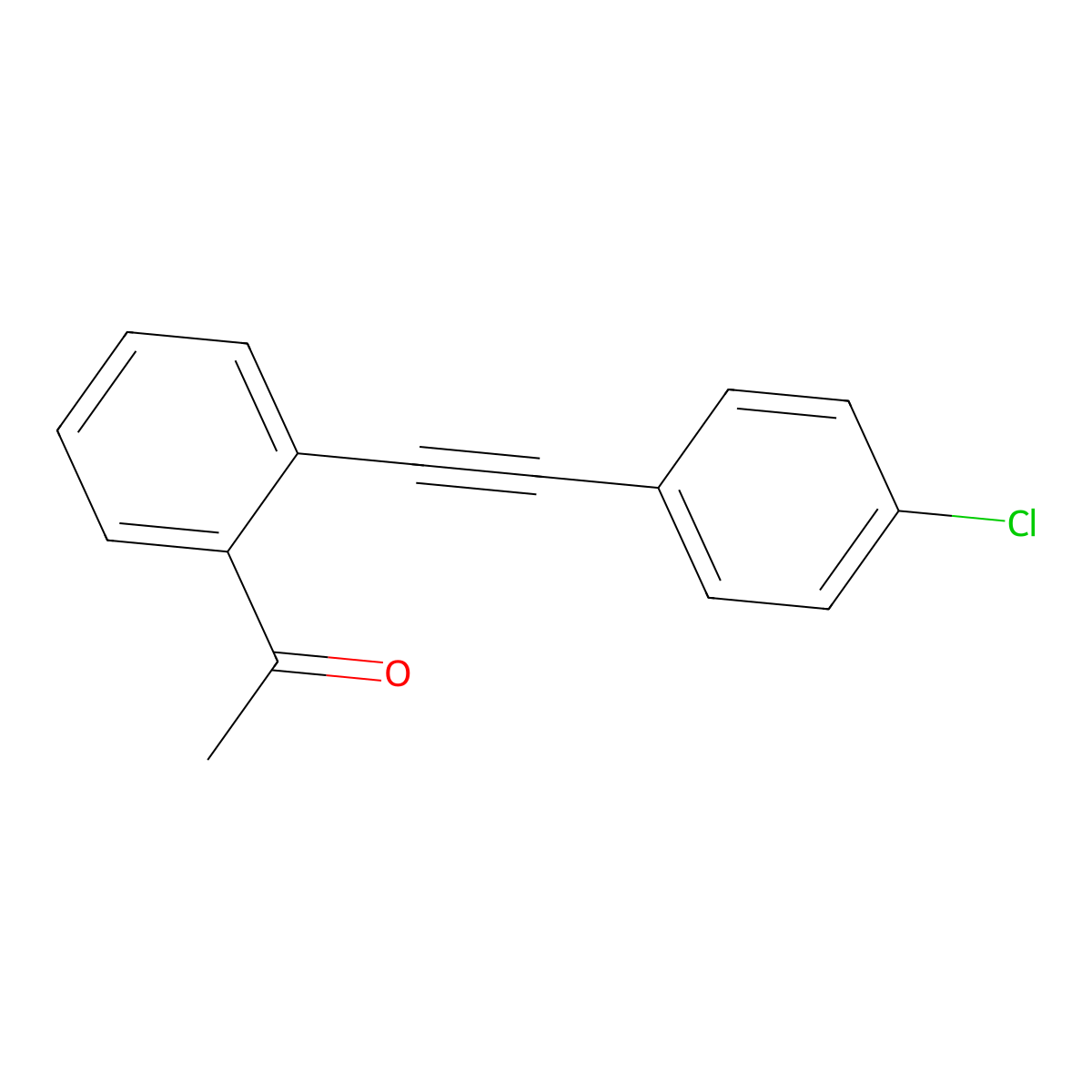 1-(2-((4-Chlorophenyl)ethynyl)phenyl)ethanone molecular structure, CAS 1350843-85-4