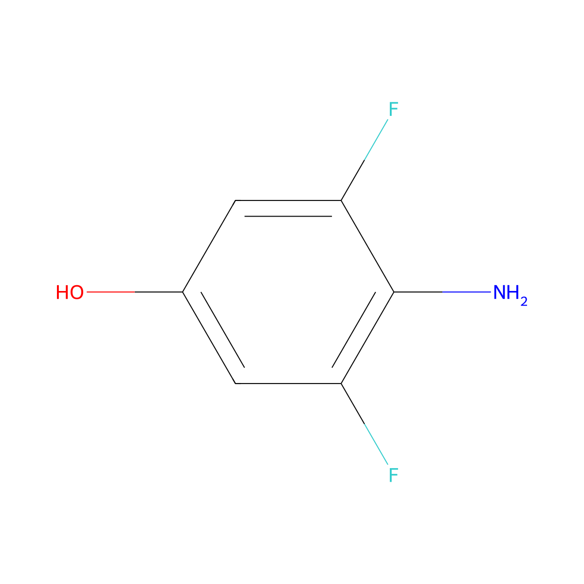 4-Amino-3,5-difluorophenol molecular structure, CAS 135086-76-9