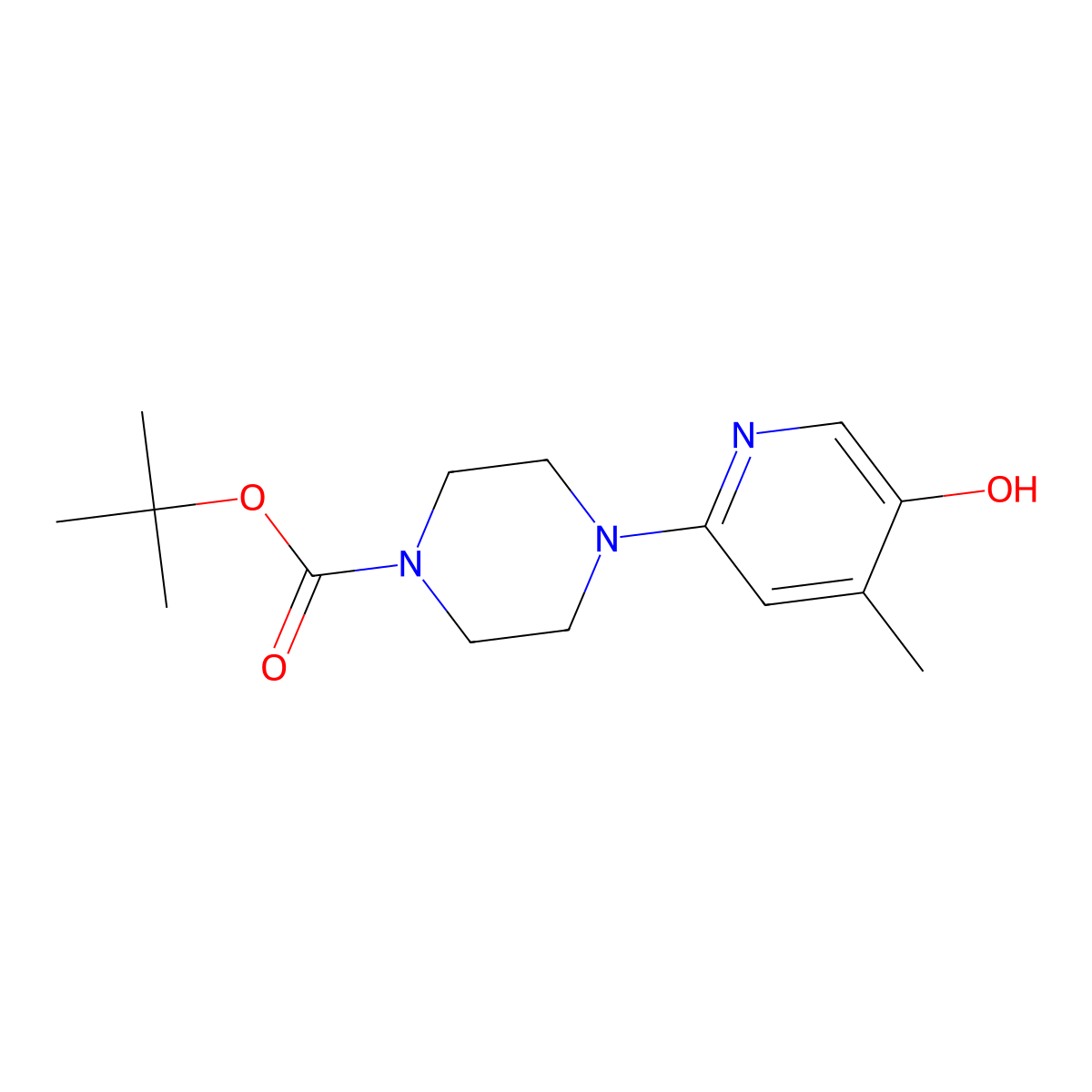 tert-Butyl 4-(5-hydroxy-4-methylpyridin-2-yl)piperazine-1-carboxylate molecular structure, CAS 1350885-65-2