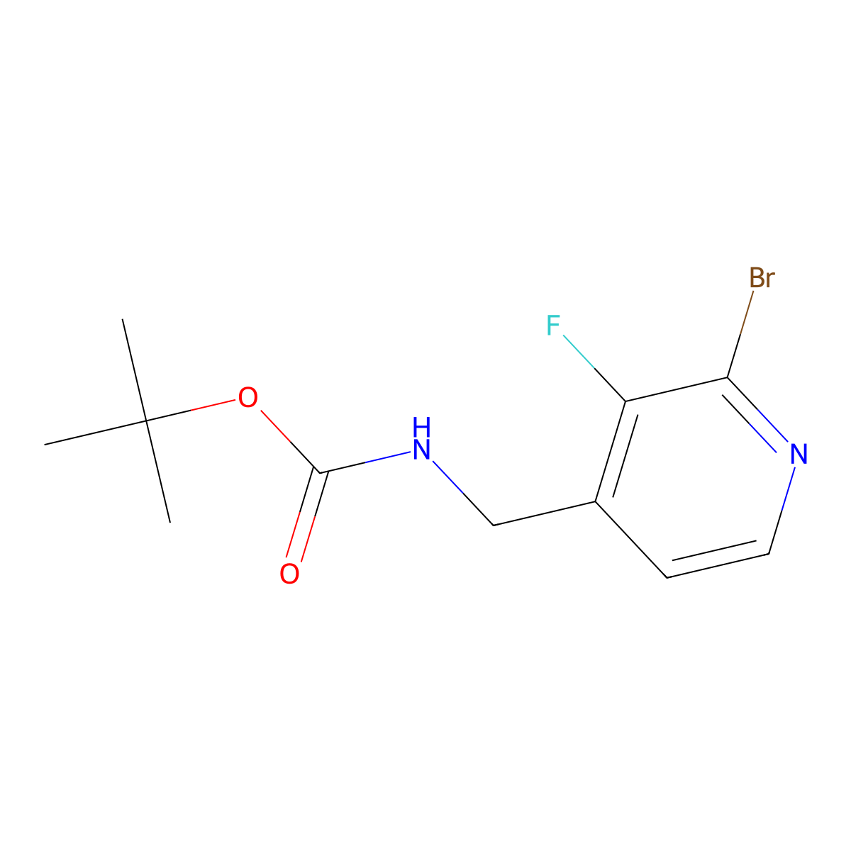 4-(N-Boc-aminomethyl)-2-bromo-3-fluoropyridine molecular structure, CAS 1350885-66-3