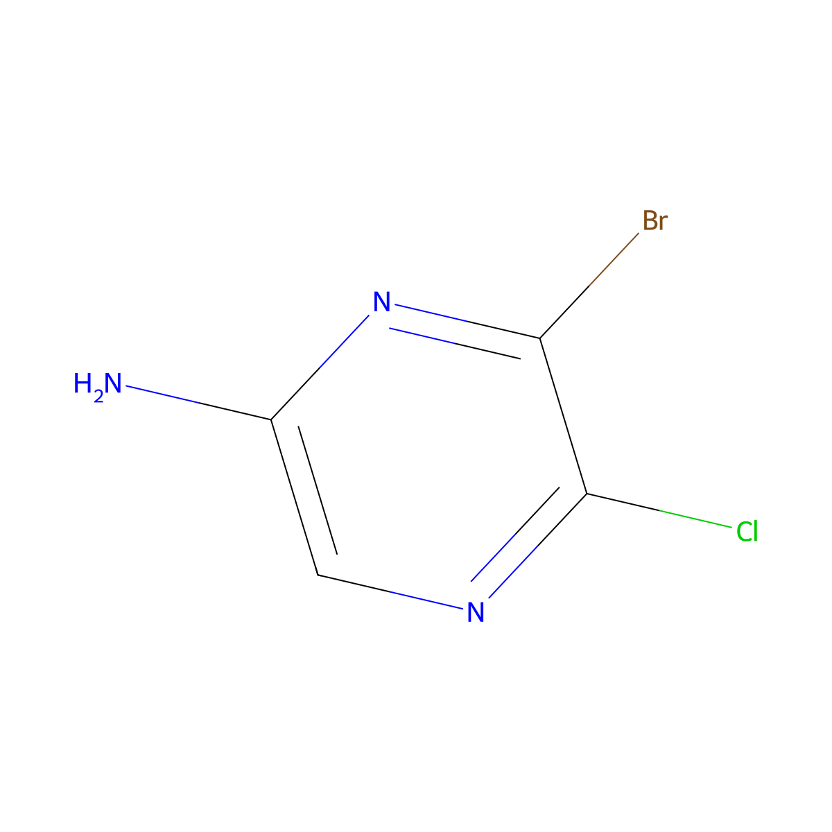 6-Bromo-5-chloropyrazin-2-amine molecular structure, CAS 1350885-68-5