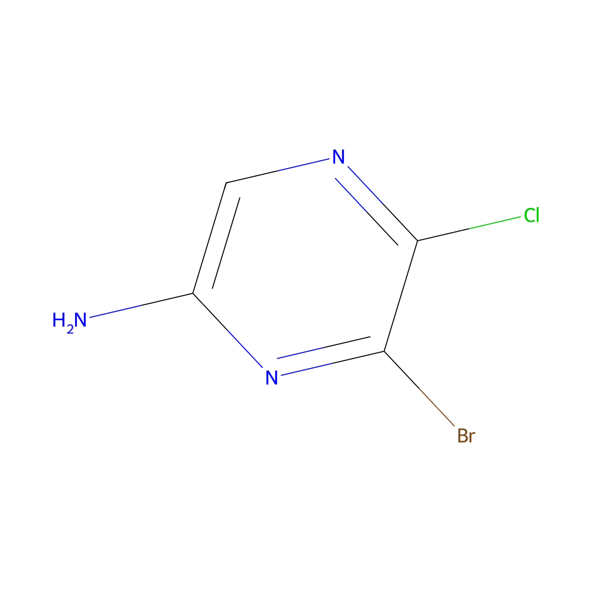 6-Bromo-5-chloropyrazin-2-amine molecular structure, CAS 1350885-68-5