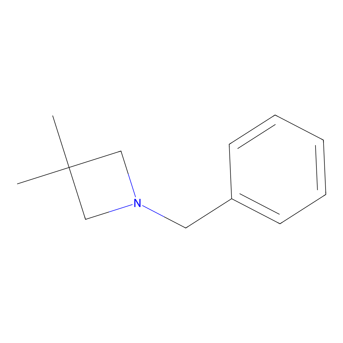 1-Benzyl-3,3-dimethyl-azetidine molecular structure, CAS 13509-71-2