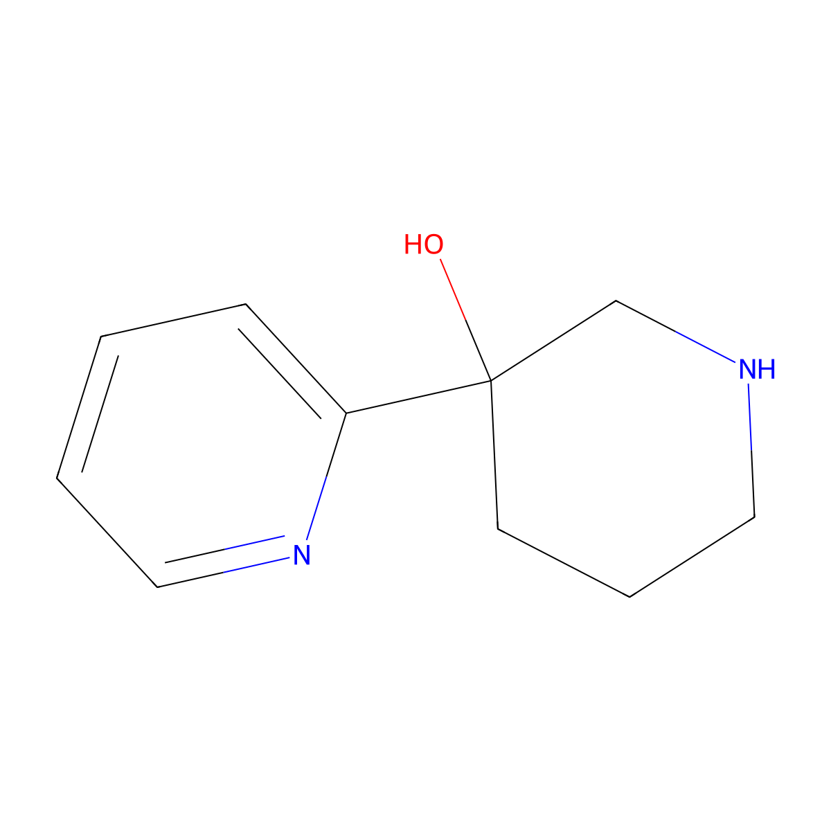 3-(Pyridin-2-yl)piperidin-3-ol molecular structure, CAS 1350900-65-0