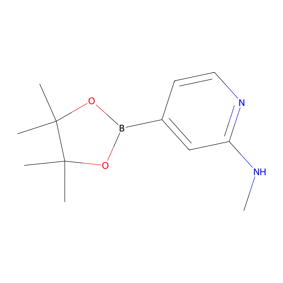 2-(Methylamino)pyridine-4-boronic acid pinacol ester molecular structure, CAS 1350913-08-4