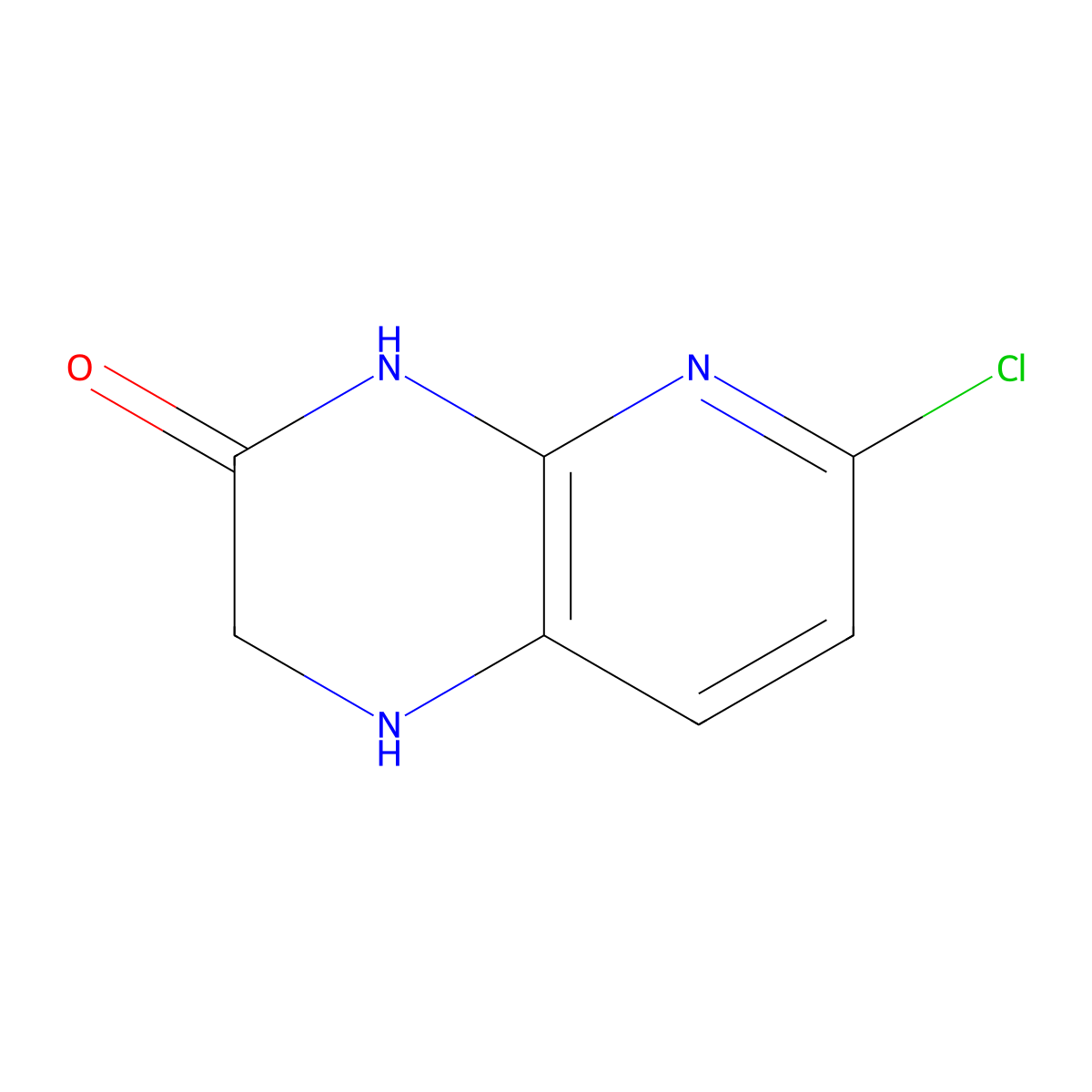 6-chloro-1H,2H,3H,4H-pyrido(2,3-b)pyrazin-3-one molecular structure, CAS 1350925-20-0