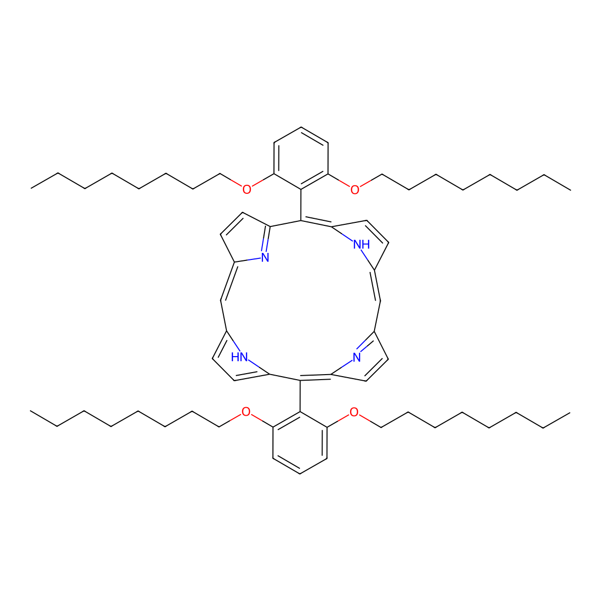 Porphyrin for YD 2-O-C8 dye molecular structure, CAS 1350927-85-3