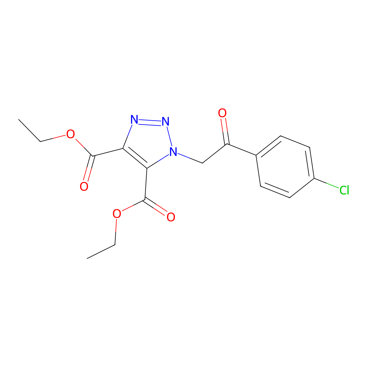Diethyl 1-[2-(4-chlorophenyl)-2-oxo-ethyl]triazole-4,5-dicarboxylate molecular structure, CAS 1350929-58-6