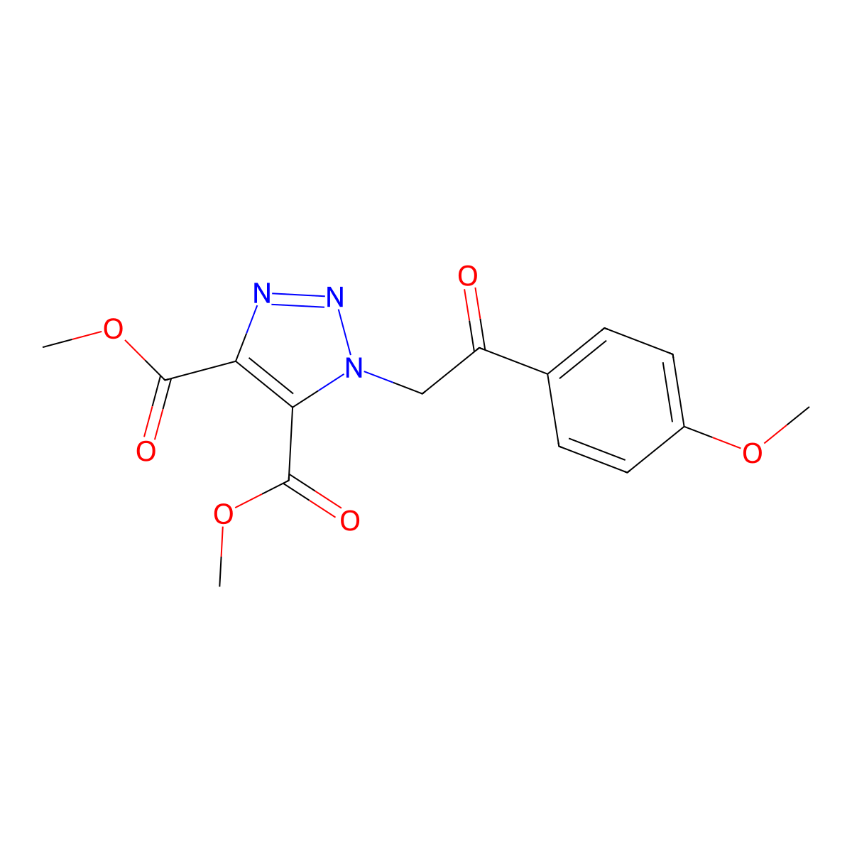 4,5-dimethyl 1-[2-(4-methoxyphenyl)-2-oxoethyl]-1H-1,2,3-triazole-4,5-dicarboxylate molecular structure, CAS 1350929-61-1