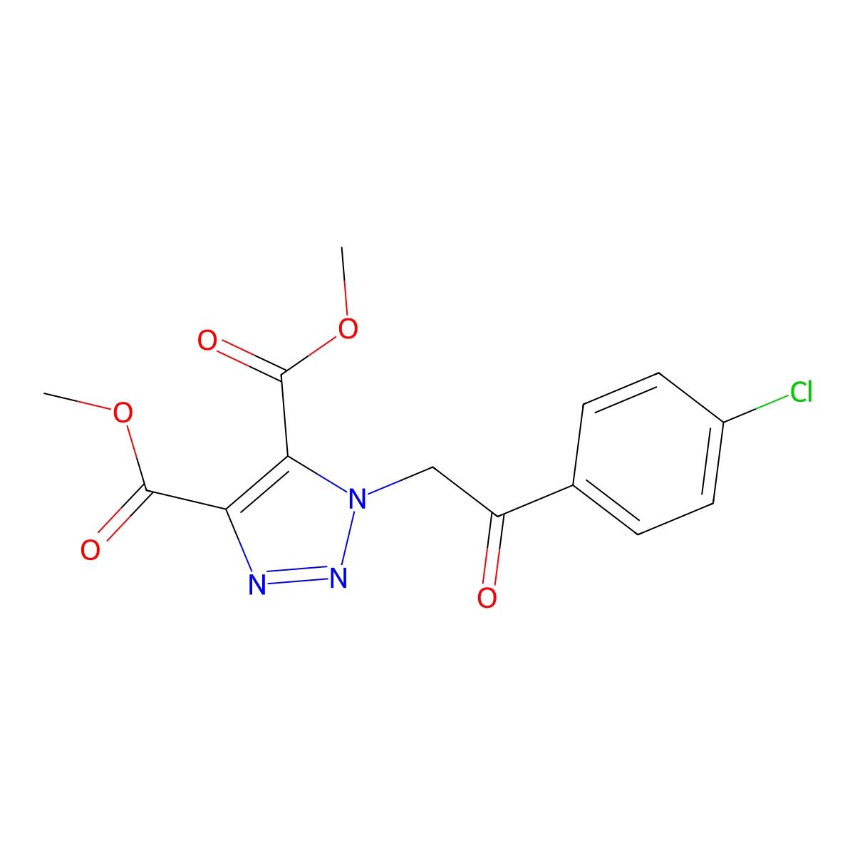dimethyl 1-[2-(4-chlorophenyl)-2-oxoethyl]-1H-1,2,3-triazole-4,5-dicarboxylate molecular structure, CAS 1350929-63-3