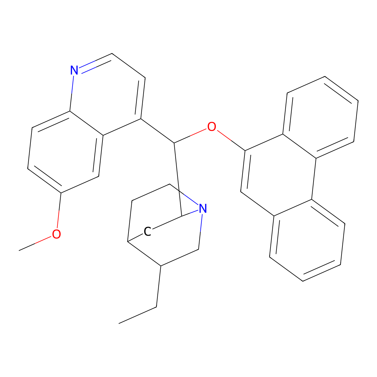 Hydroquinine 9-phenanthryl ether molecular structure, CAS 135096-78-5