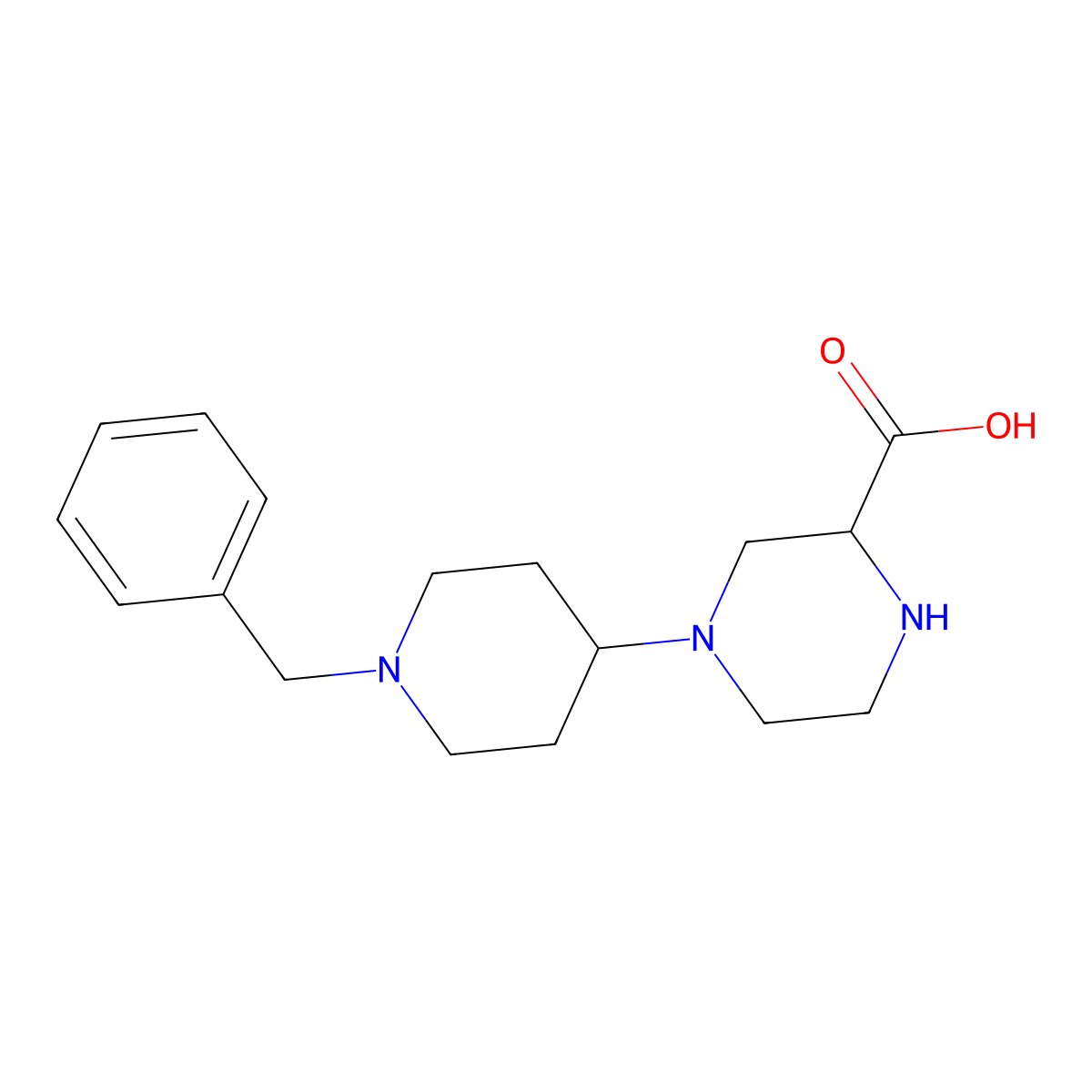 4-(1-Benzylpiperidin-4-yl)piperazine-2-carboxylic acid molecular structure, CAS 1350987-05-1