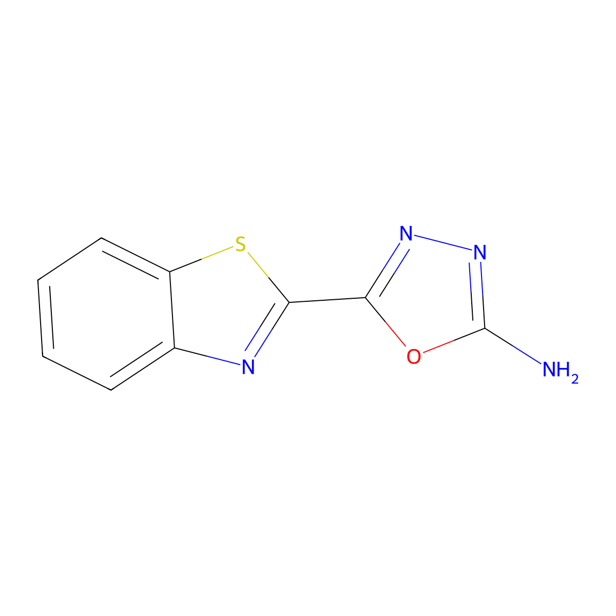 5-(1,3-Benzothiazol-2-yl)-1,3,4-oxadiazol-2-amine molecular structure, CAS 1350988-83-8