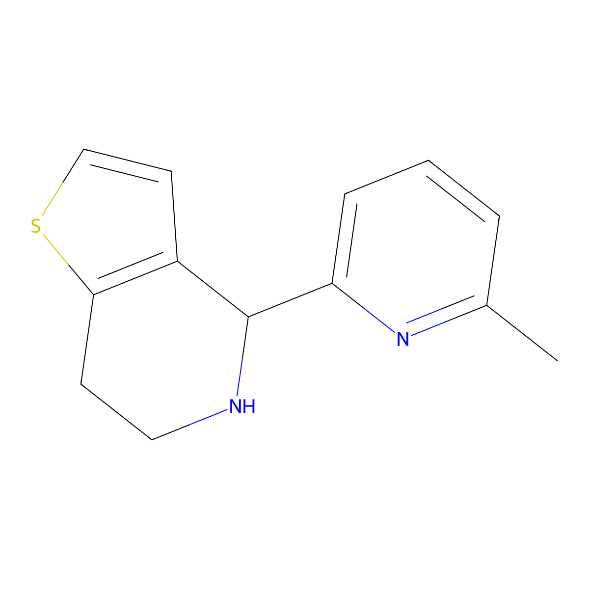 4-(6-Methylpyridin-2-yl)-4,5,6,7-tetrahydrothieno[3,2-c]pyridine molecular structure, CAS 1350988-88-3
