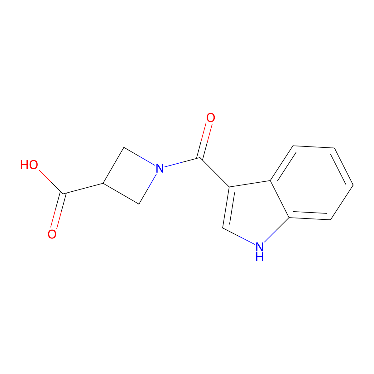 1-(1H-indol-3-ylcarbonyl)azetidine-3-carboxylic acid molecular structure, CAS 1350988-89-4