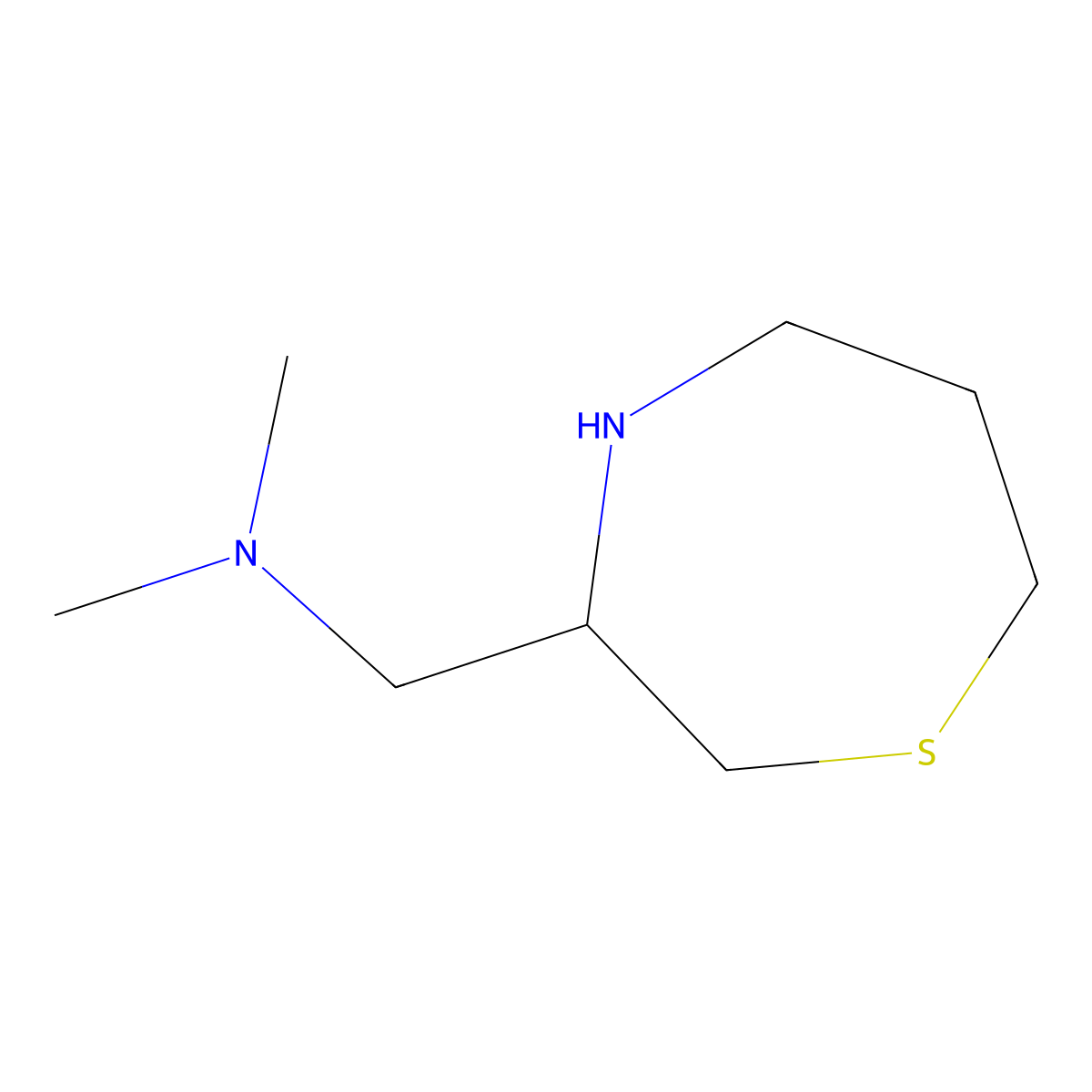 N,N-dimethyl-1-(1,4-thiazepan-3-yl)methanamine molecular structure, CAS 1350988-90-7
