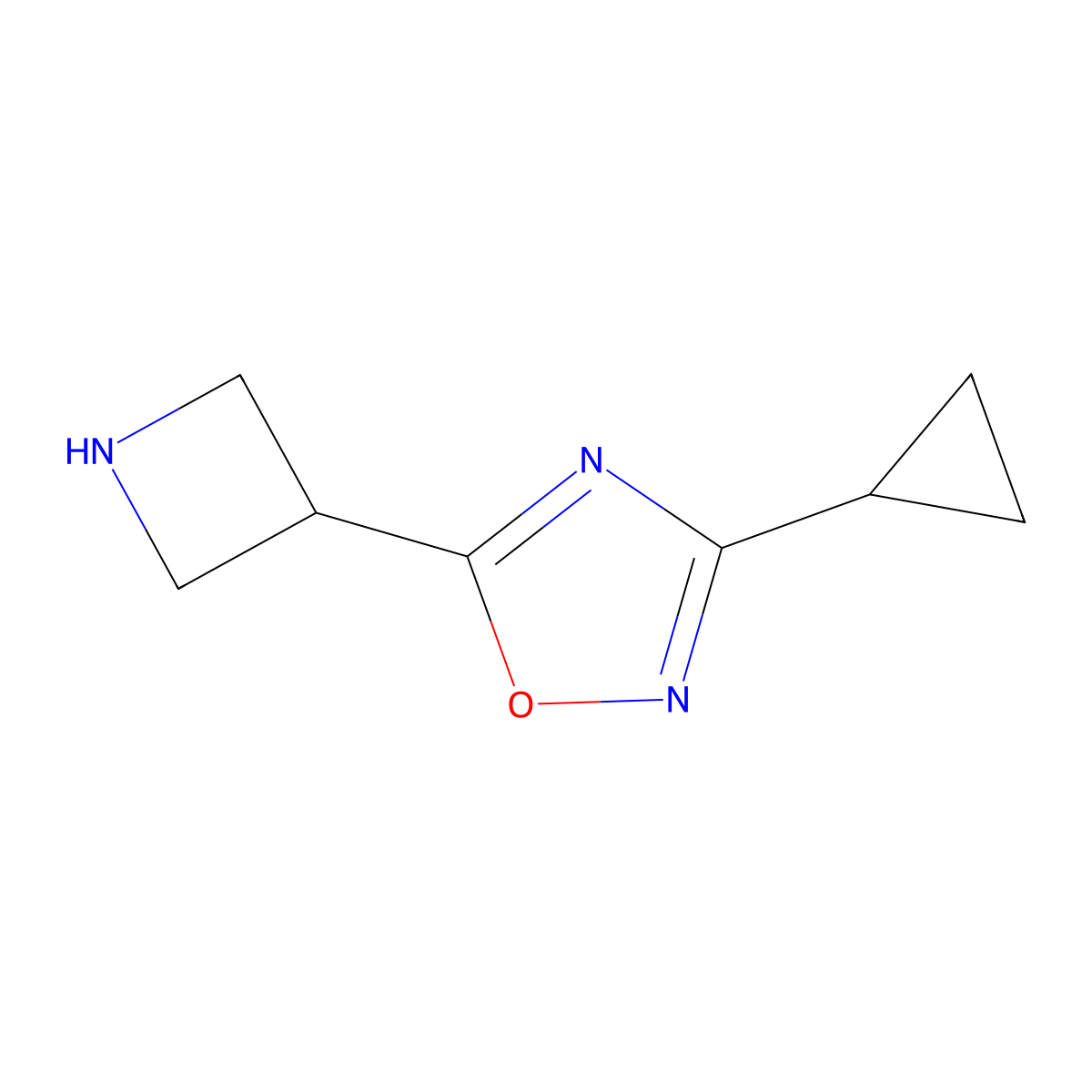 5-(Azetidin-3-yl)-3-cyclopropyl-1,2,4-oxadiazole molecular structure, CAS 1350988-93-0