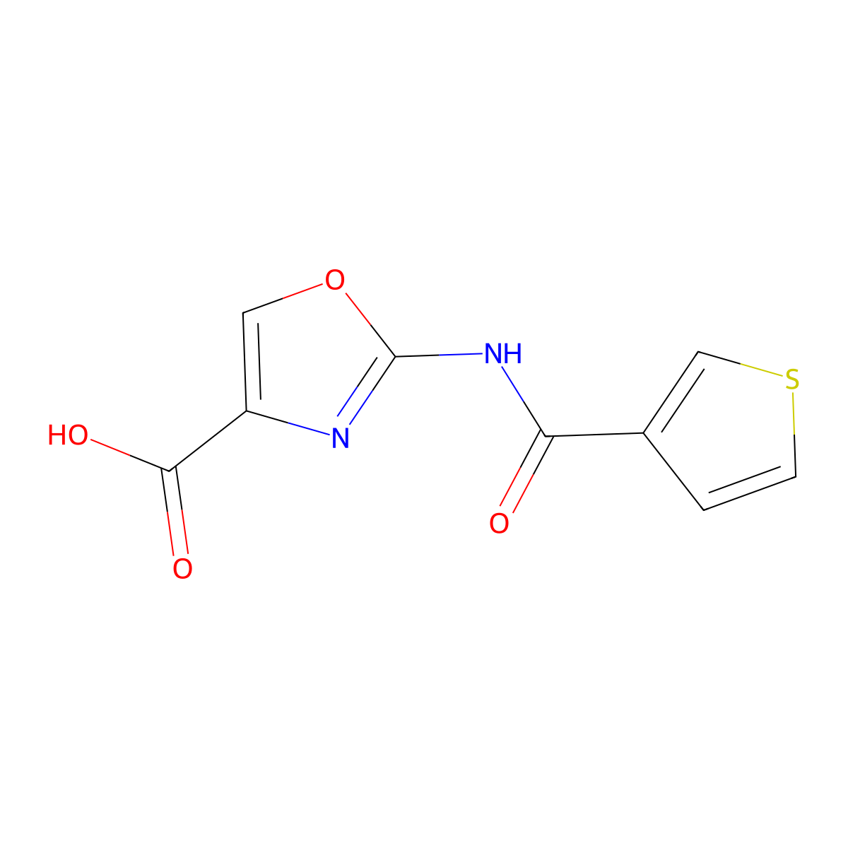 2-[(3-Thienylcarbonyl)amino]-1,3-oxazole-4-carboxylic acid molecular structure, CAS 1350988-94-1