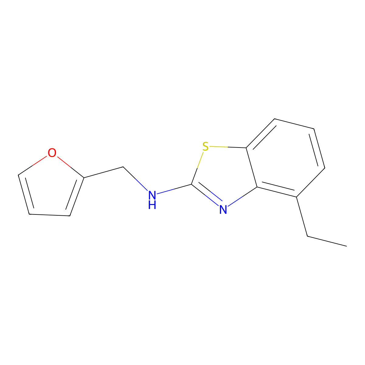4-ethyl-N-(2-furylmethyl)-1,3-benzothiazol-2-amine molecular structure, CAS 1350988-95-2