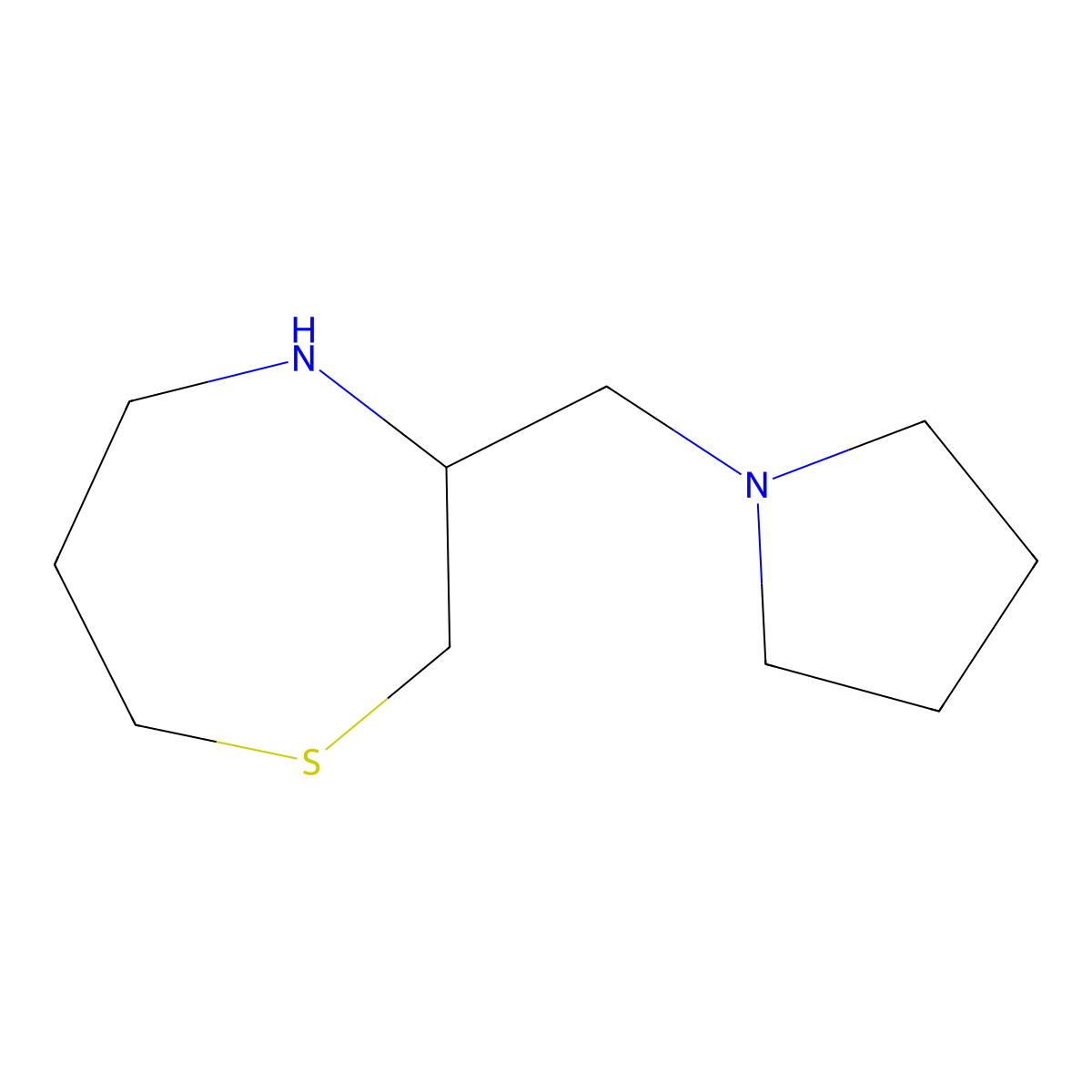 3-(Pyrrolidin-1-ylmethyl)-1,4-thiazepane molecular structure, CAS 1350988-98-5