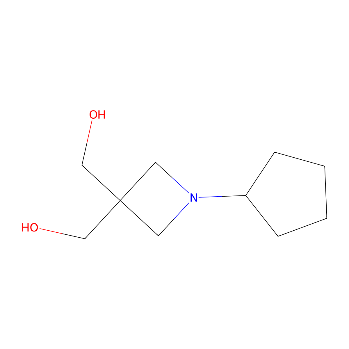 [1-Cyclopentyl-3-(hydroxymethyl)azetidin-3-YL]methanol molecular structure, CAS 1350989-04-6