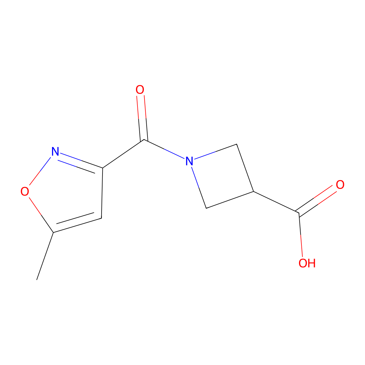 1-[(5-Methylisoxazol-3-yl)carbonyl]azetidine-3-carboxylic acid molecular structure, CAS 1350989-07-9