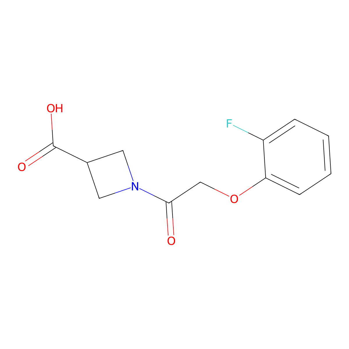 1-[(2-Fluorophenoxy)acetyl]azetidine-3-carboxylic acid molecular structure, CAS 1350989-09-1