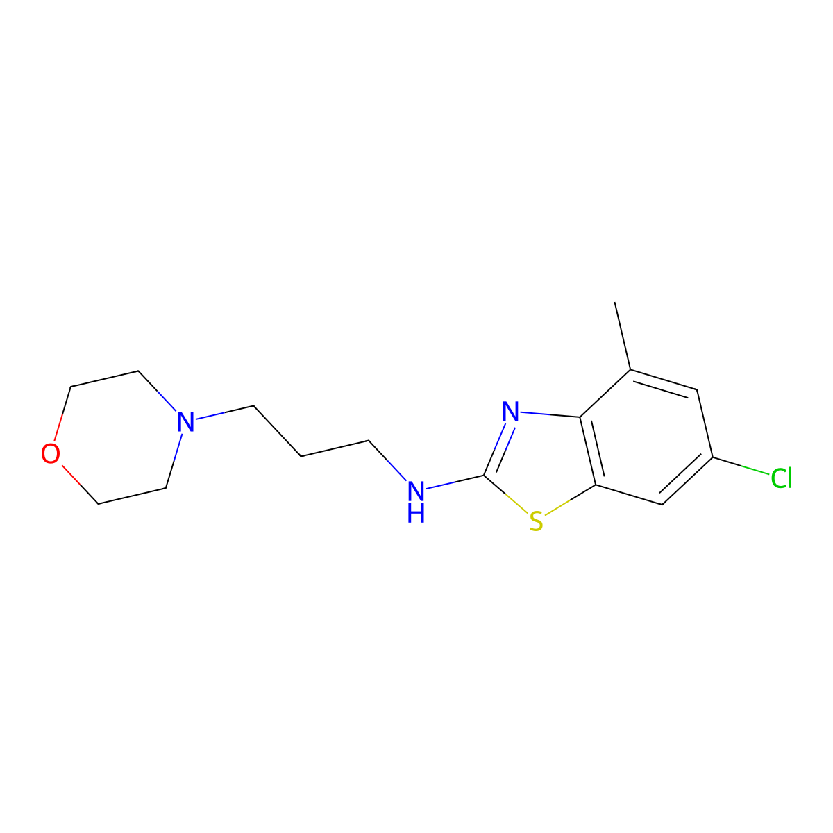 6-chloro-4-methyl-N-(3-morpholinopropyl)benzo[d]thiazol-2-amine molecular structure, CAS 1350989-11-5