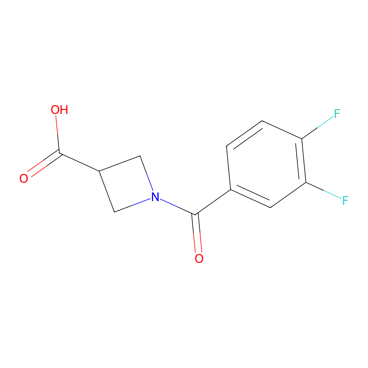 1-(3,4-Difluorobenzoyl)azetidine-3-carboxylic acid molecular structure, CAS 1350989-23-9