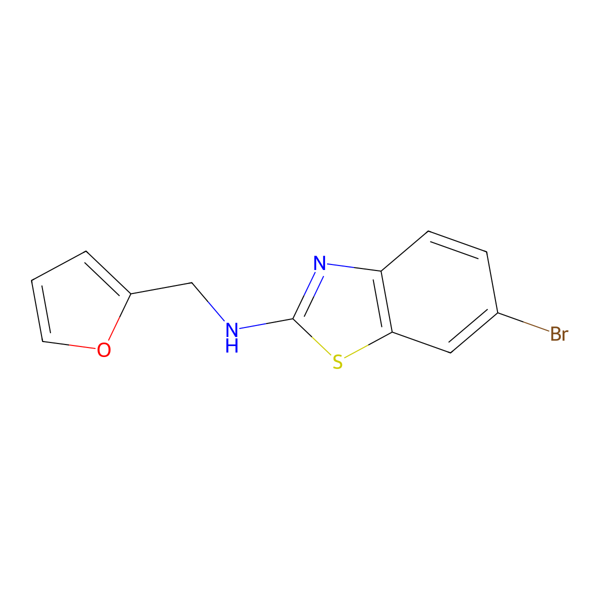 6-bromo-N-(furan-2-ylmethyl)benzo[d]thiazol-2-amine molecular structure, CAS 1350989-26-2