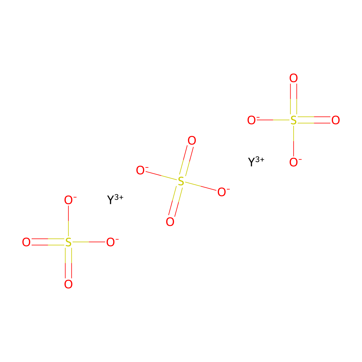 Sulfuric acid, yttrium(3+) salt (3:2) molecular structure, CAS 13510-71-9