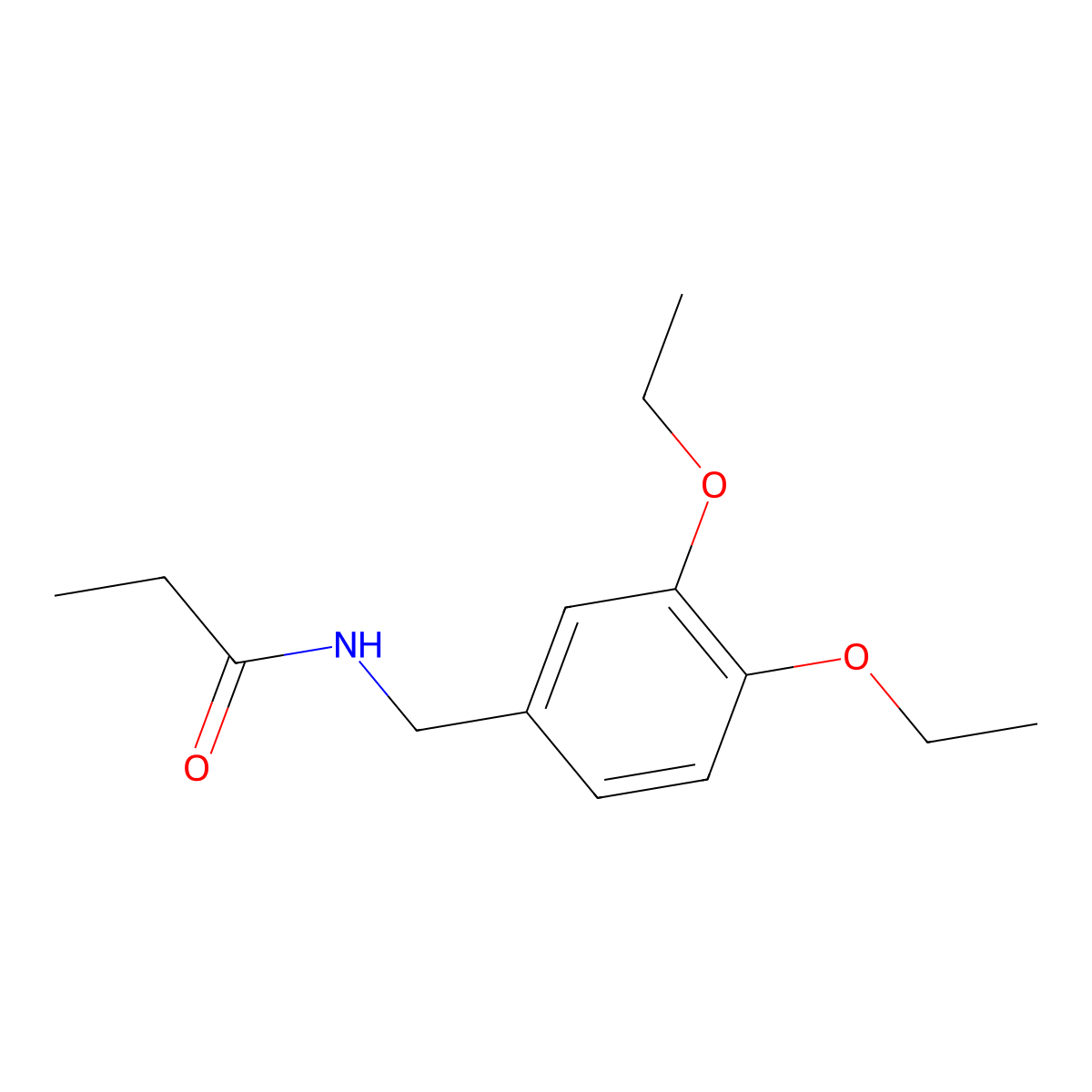 N-(3,4-diethoxybenzyl)propanamide molecular structure, CAS 1351000-88-8