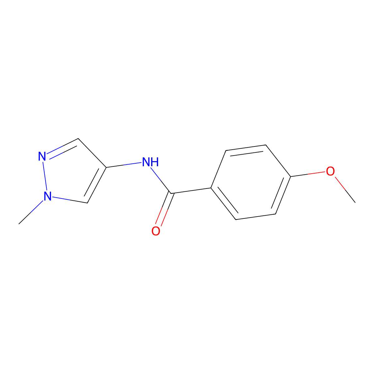 4-methoxy-N-(1-methyl-1H-pyrazol-4-yl)benzamide molecular structure, CAS 1351003-09-2