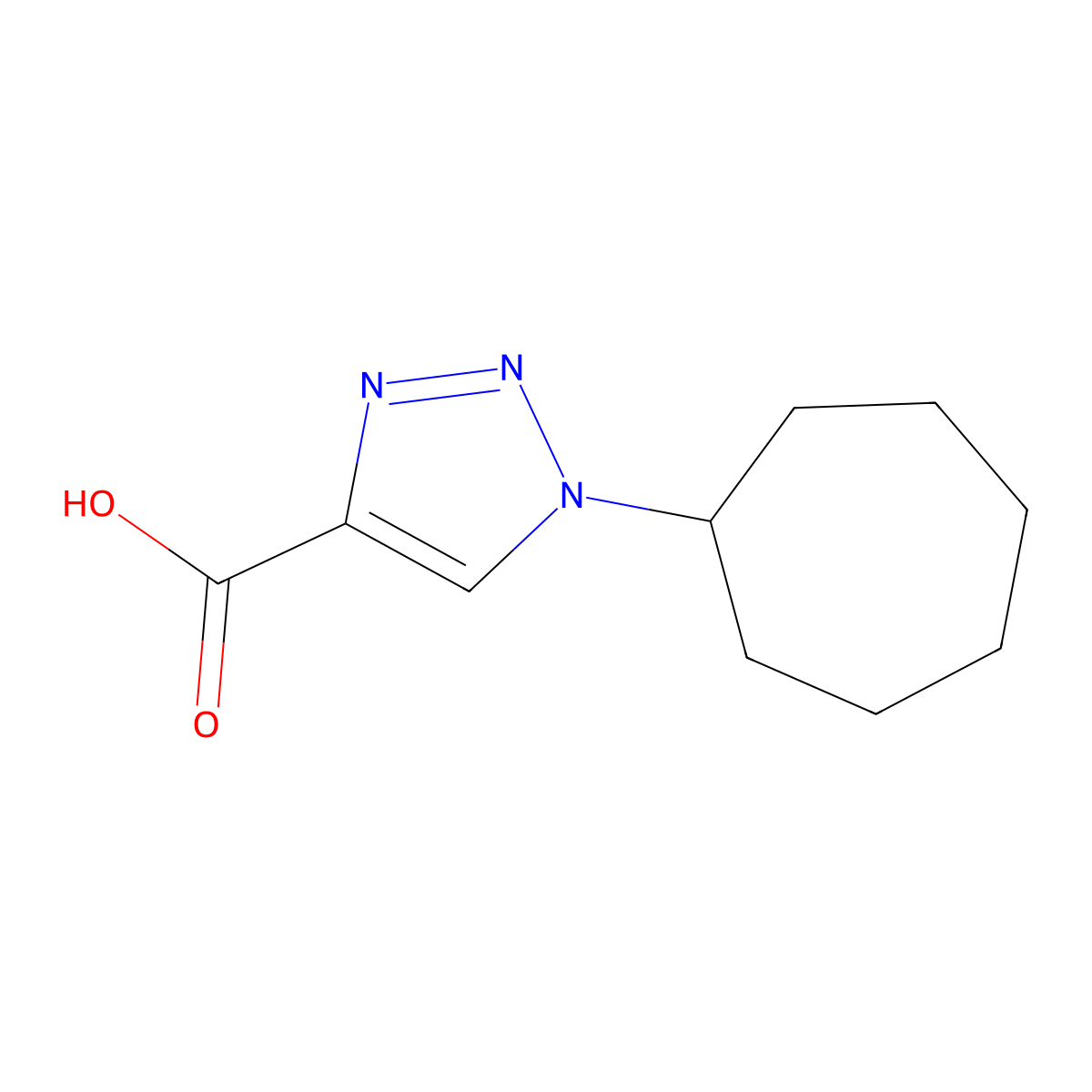 1-cycloheptyl-1H-1,2,3-triazole-4-carboxylic acid molecular structure, CAS 1351004-08-4