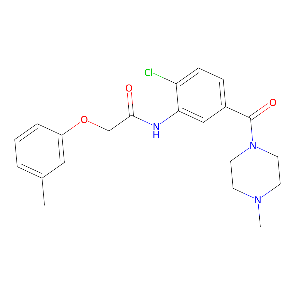 N-{2-chloro-5-[(4-methylpiperazin-1-yl)carbonyl]phenyl}-2-(3-methylphenoxy)acetamide molecular structure, CAS 1351008-23-5