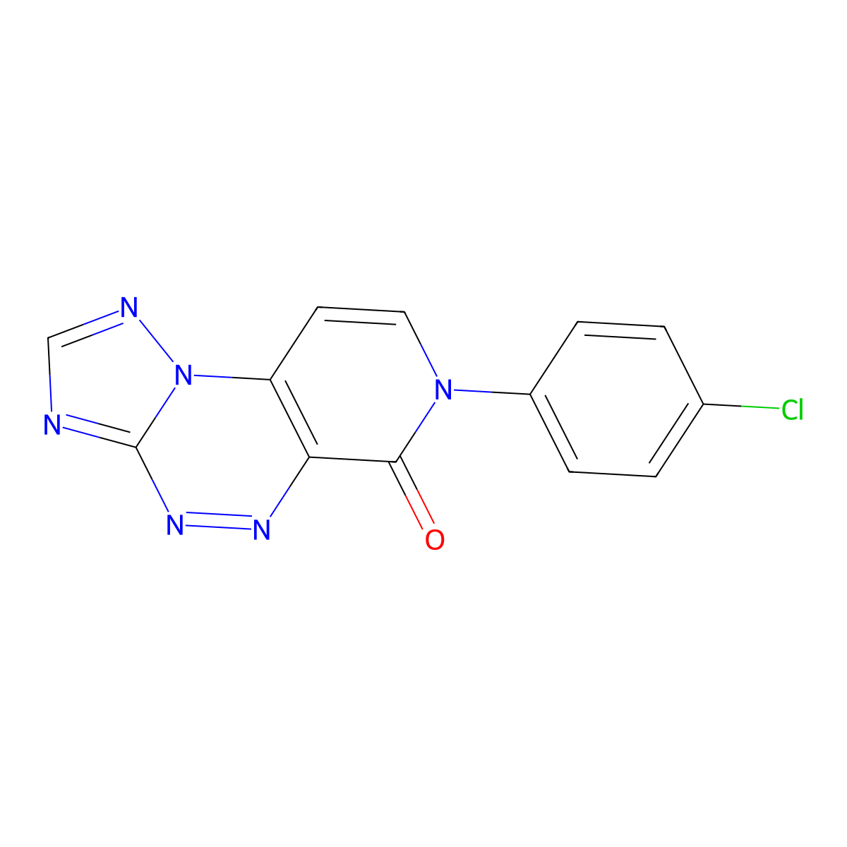 7-(4-chlorophenyl)pyrido[4,3-e][1,2,4]triazolo[5,1-c][1,2,4]triazin-6(7H)-one molecular structure, CAS 1351008-97-3