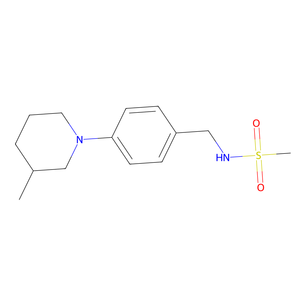 N-[4-(3-methylpiperidin-1-yl)benzyl]methanesulfonamide molecular structure, CAS 1351009-16-9