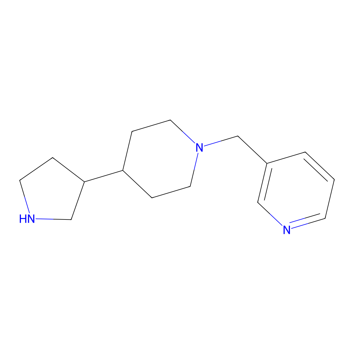 3-{[4-(Pyrrolidin-3-yl)piperidin-1-yl]methyl}pyridine molecular structure, CAS 1351025-65-4