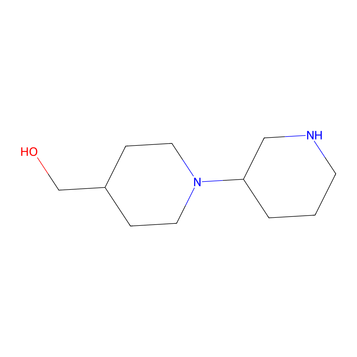 [1-(Piperidin-3-yl)piperidin-4-yl]methanol molecular structure, CAS 1351031-96-3