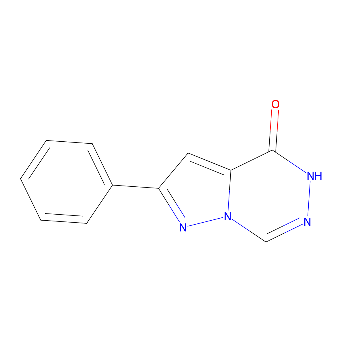 Pyrazolo(1,5-d)(1,2,4)triazin-4(5H)-one, 2-phenyl- molecular structure, CAS 135104-20-0