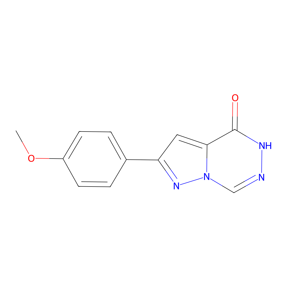 2-(4-methoxyphenyl)pyrazolo[1,5-d][1,2,4]triazin-4(5H)-one molecular structure, CAS 135104-21-1