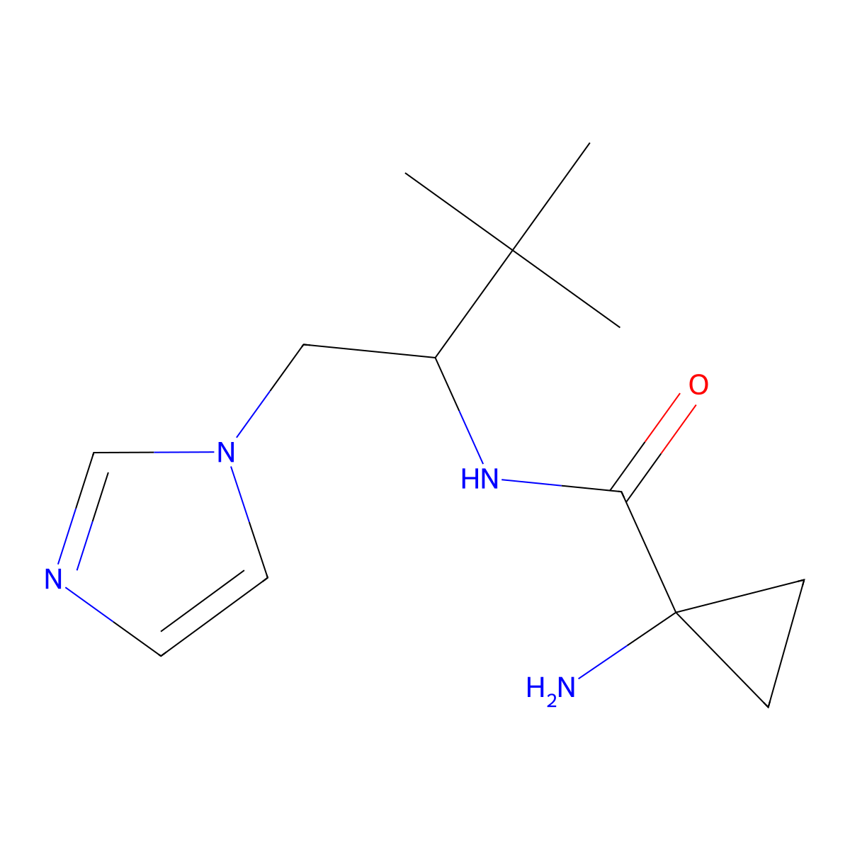 1-amino-N-[1-(1H-imidazol-1-ylmethyl)-2,2-dimethylpropyl]cyclopropanecarboxamide molecular structure, CAS 1351052-26-0