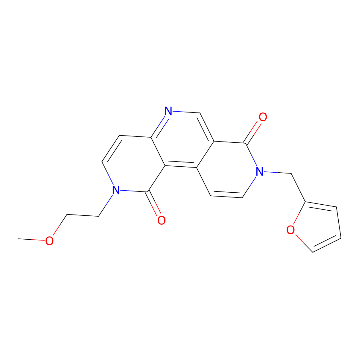 8-(2-furylmethyl)-2-(2-methoxyethyl)pyrido[3,4-c][1,6]naphthyridine-1,7(2H,8H)-dione molecular structure, CAS 1351071-50-5