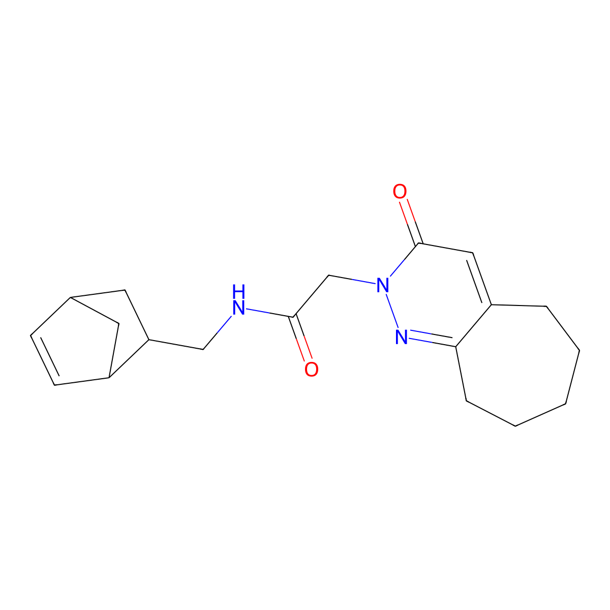 N-(bicyclo[2.2.1]hept-5-en-2-ylmethyl)-2-(3-oxo-3,5,6,7,8,9-hexahydro-2H-cyclohepta[c]pyridazin-2-yl)acetamide molecular structure, CAS 1351071-56-1