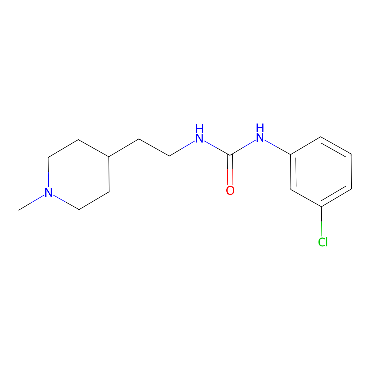 1-(3-Chlorophenyl)-3-[2-(1-methylpiperidin-4-yl)ethyl]urea molecular structure, CAS 1351072-04-2