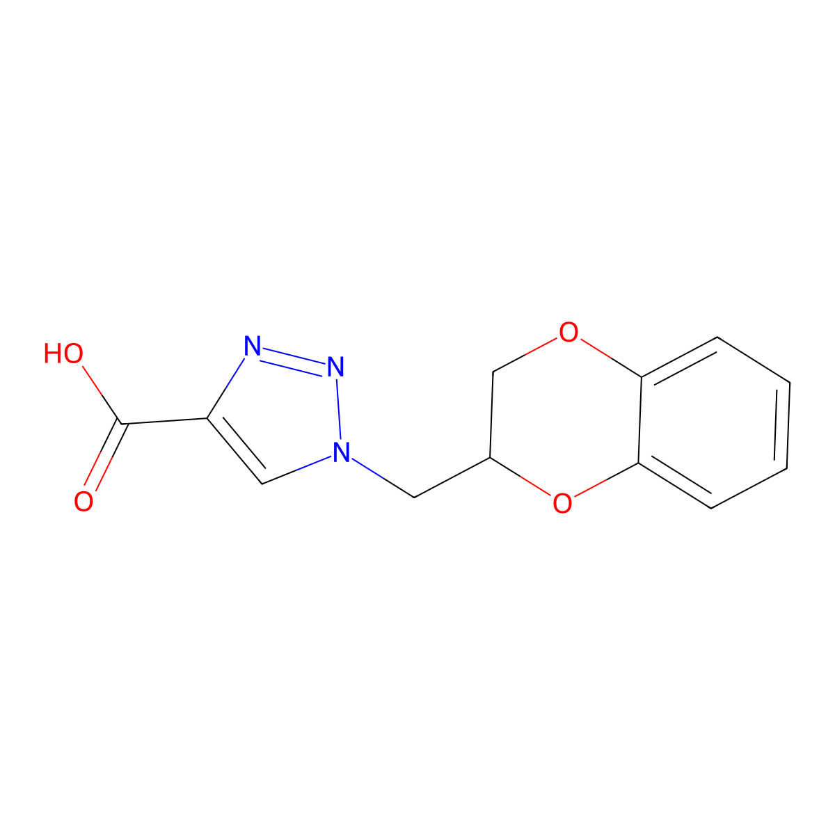 1-[(2,3-dihydro-1,4-benzodioxin-2-yl)methyl]-1H-1,2,3-triazole-4-carboxylic acid molecular structure, CAS 1351082-26-2
