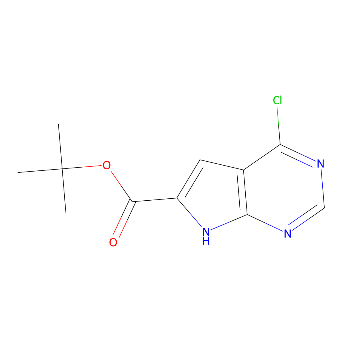 tert-Butyl 4-chloro-7H-pyrrolo[2,3-d]pyrimidine-6-carboxylate molecular structure, CAS 1351094-00-2