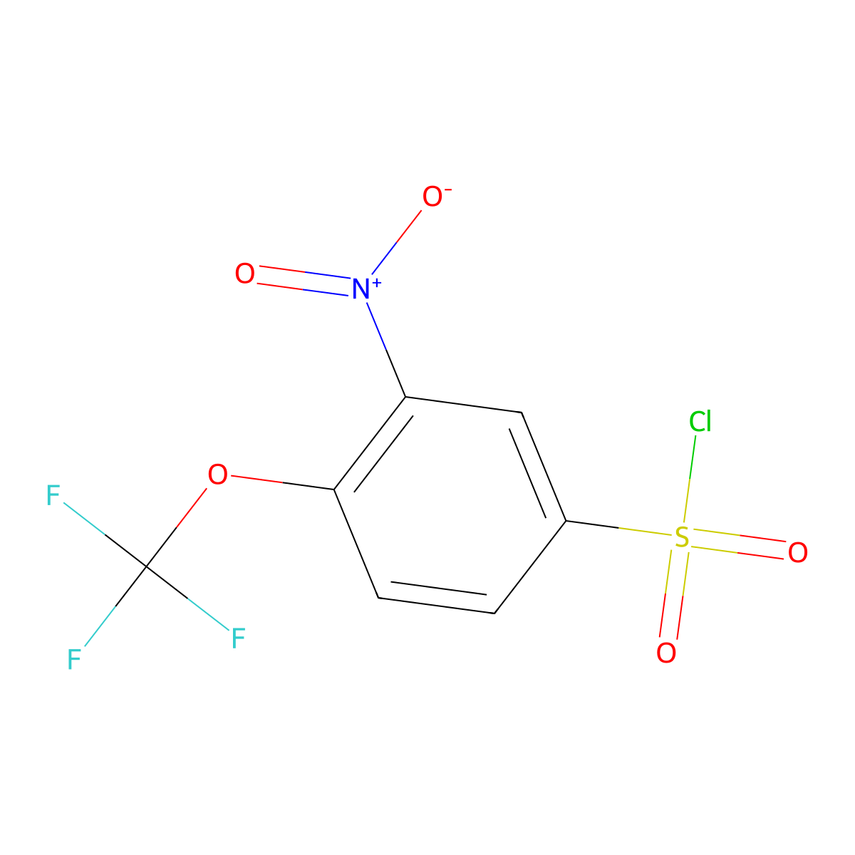 3-Nitro-4-(trifluoromethoxy)benzenesulphonyl chloride molecular structure, CAS 1351094-07-9