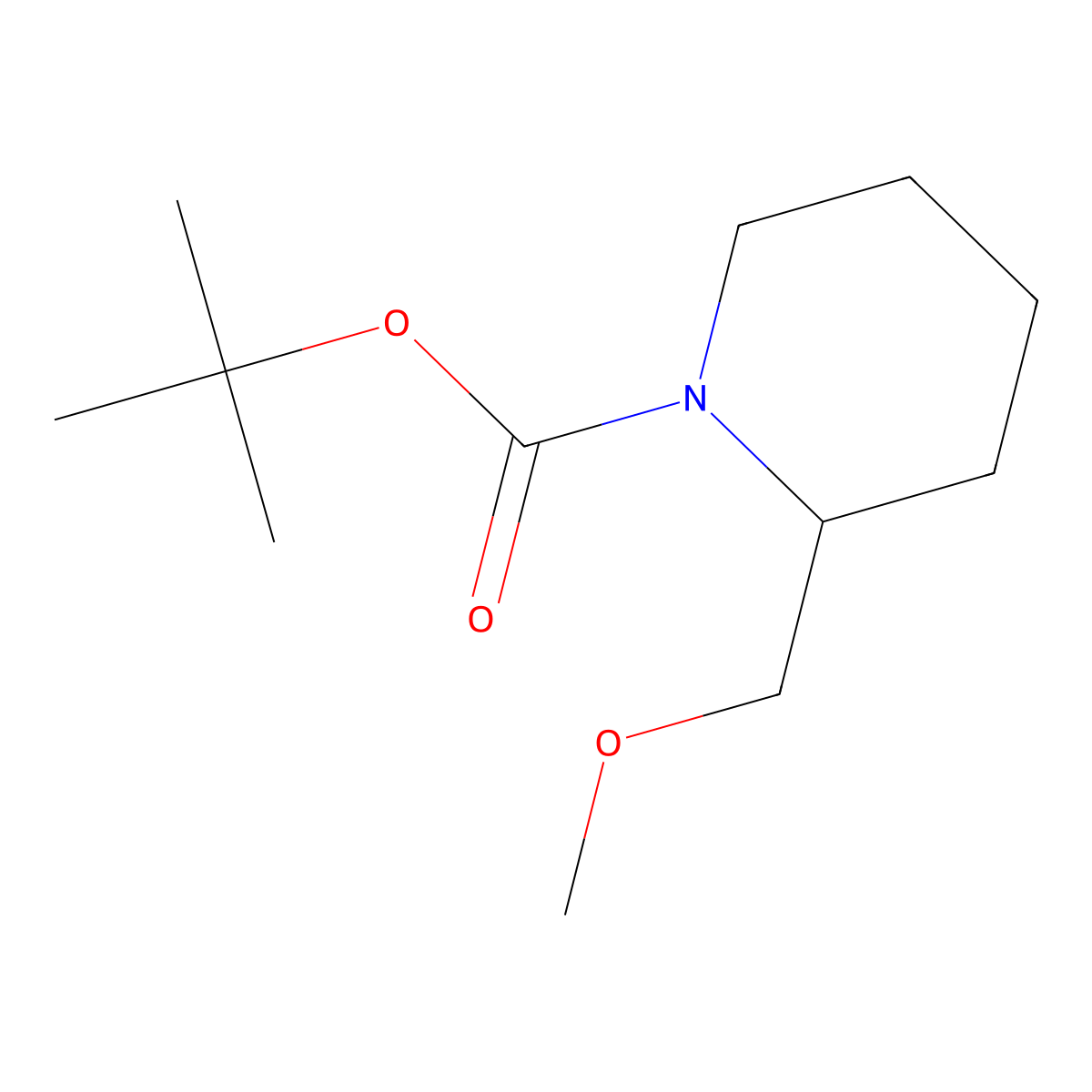 tert-Butyl 2-(methoxymethyl)piperidine-1-carboxylate molecular structure, CAS 1351094-46-6